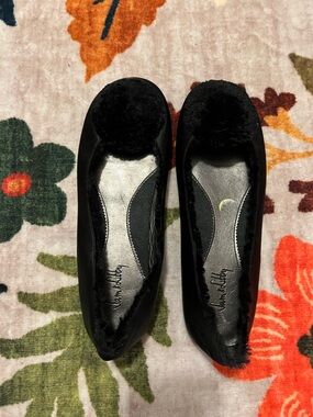 NEW Black Satin Pom Ballet Flats